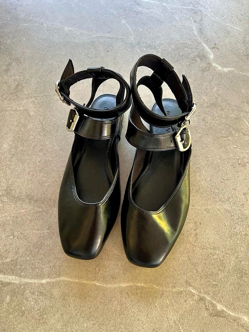 Old Navy Black Double Buckle Ankle Strap Flats – Size 9
